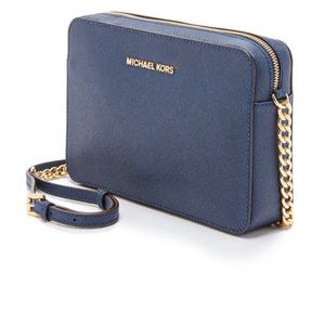 Michael Kors Jet Set Crossbody- Navy blue